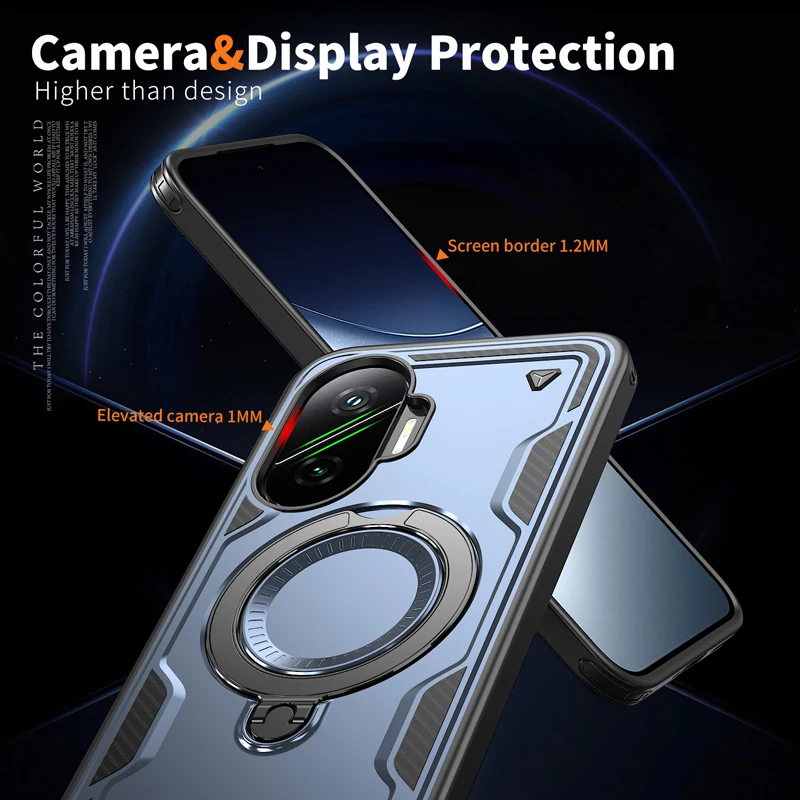 360° Rotating Stand with Magnetic Drop-Proof Cover