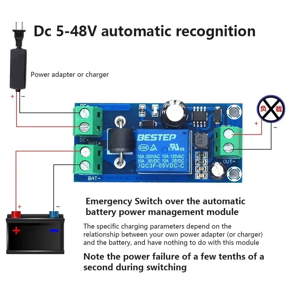 UPS Module Power Lithium Power Standby Supply Switching YX850 10A 5V-48V Accessories Automatic Industrial uninterruptible power supply portable ups mini ups