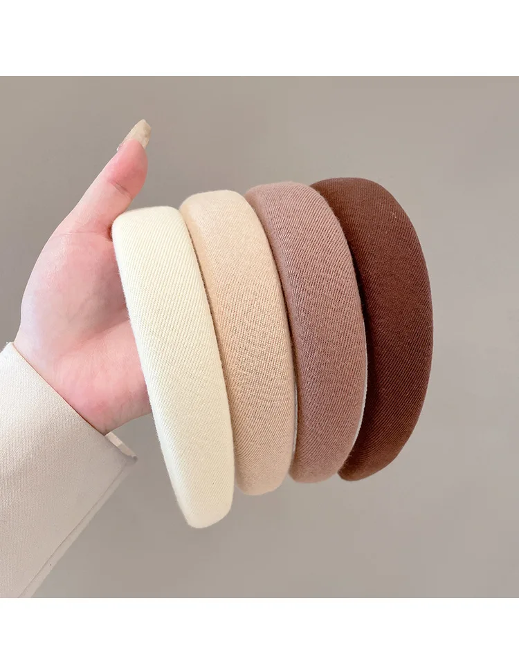 2023 Mode Haarband Haarbänder für Frauen Mädchen Einfarbig Twilled Stirnbänder Designer Breites Haarband Haarschmuck Kopfbedeckung – Detail 9