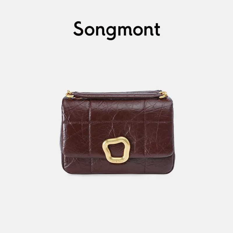 Songmont Luxury Brand Women's One Shoulder Diagonal Straddle Bag Large Capacity Handbag