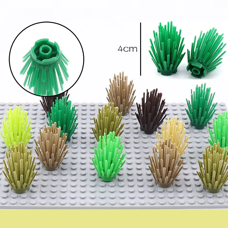 10 개/대 미니 부시 나무 식물 부시 잔디 관목 DIY 도시 빌딩 블록 군사 무기 MOC 액세서리 소년을위한 DIY 무기 장난감