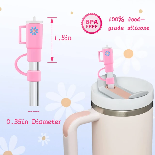 Straw Cover Cap,4Pcs Silicone Straw Topper Compatible with Stanley 30&40 Oz  Tumbler with Handle - AliExpress