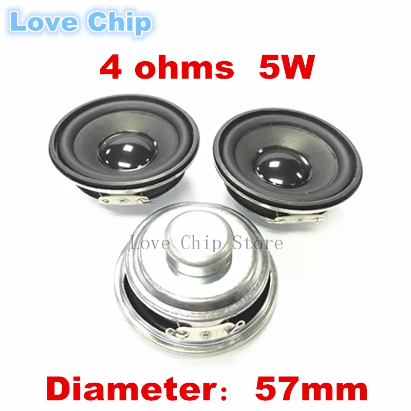 2Pcs Full Range Speaker 4 Ohms 5W 5 Watts Bluetooth-Compatible LoudSpeaker 57MM 5.7CM Speaker Multimedia Magnetic Speakers
