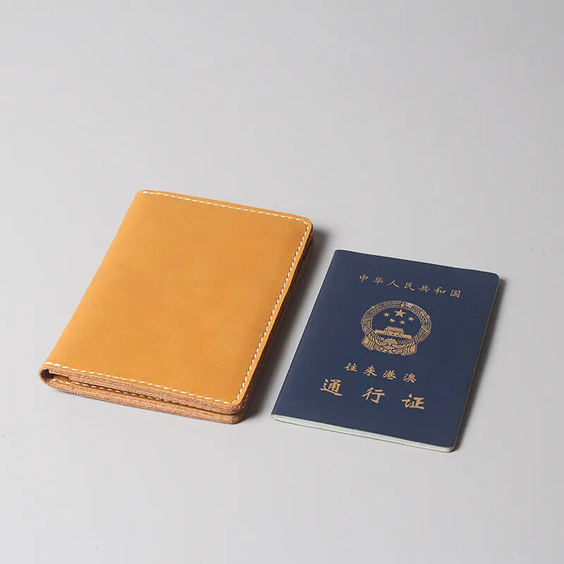 Retro Passport Covers Storage Leather Travel Portable Wallet Integrated Certificate Pouches Soft Cowhide Air Ticket Card Cases