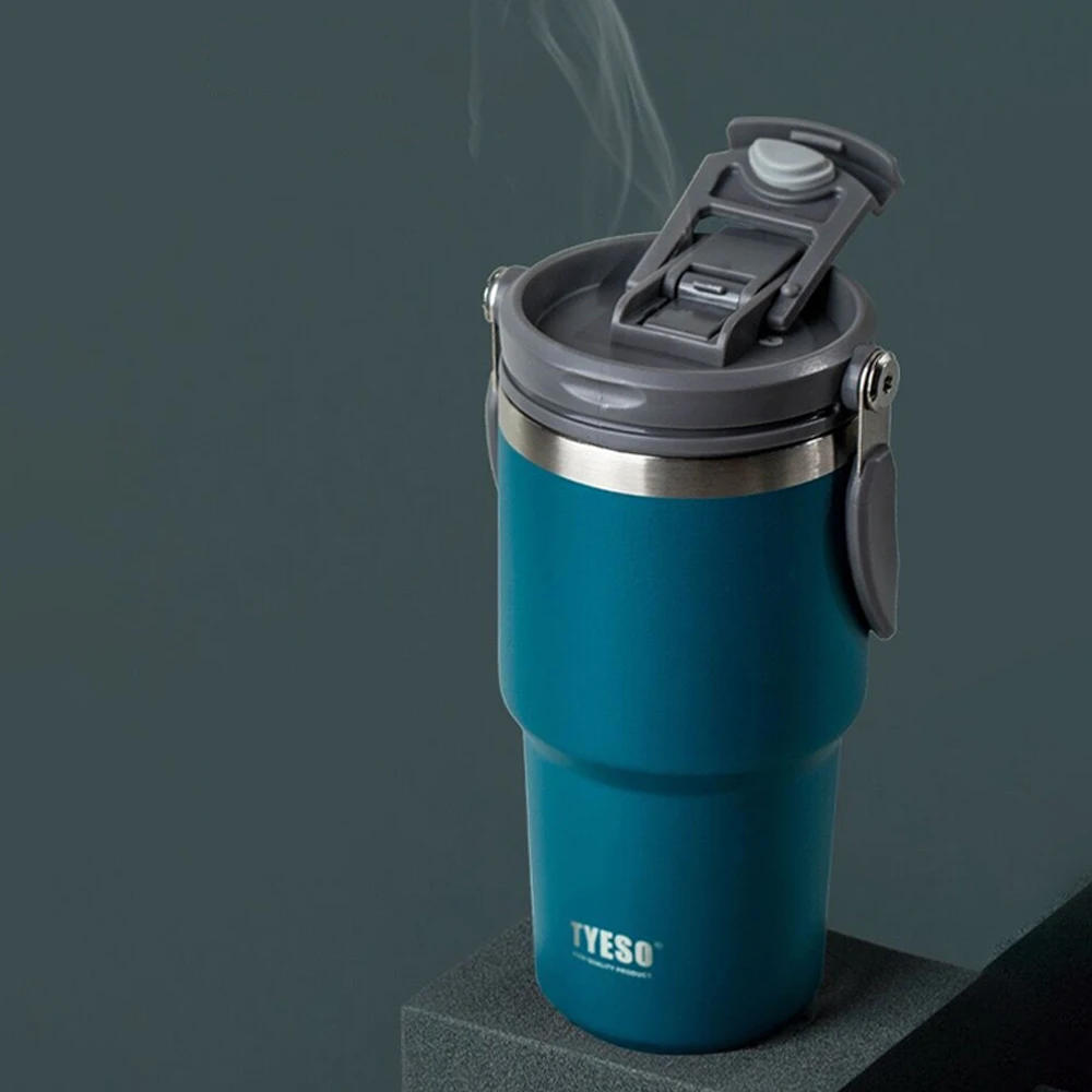 Thermos Water Bottle Tyeso Water Cup Vacuum Stainless Steel Coffee Cup  Vehicle-Mounted Straw Cup Water Bottle Keeps Cold And Hea - AliExpress