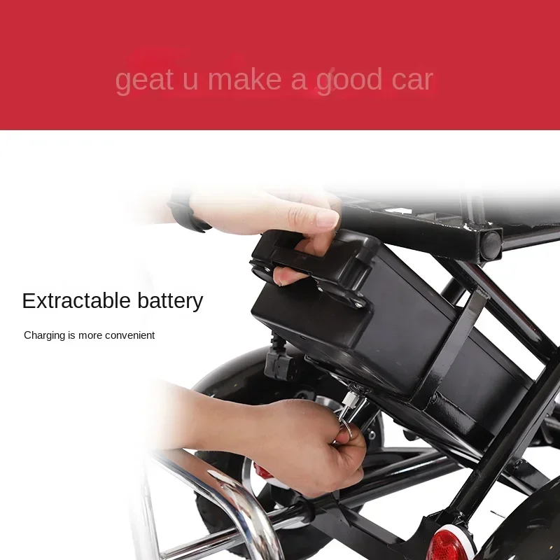 Mobility Scooters 3 Wheel Elderly Foldable Disability Electric Scooter Mini Small Adult 500W 48V12AH Removable Lithium Battery 5