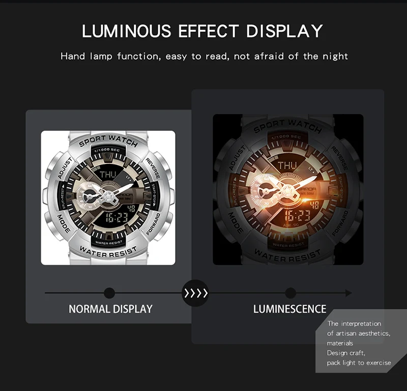 Sanda Men Digital Watch G Style Sports Waterproof Shock Military Premium Watches Magic Color Cool Luxury Wristwatch Relojes 9004