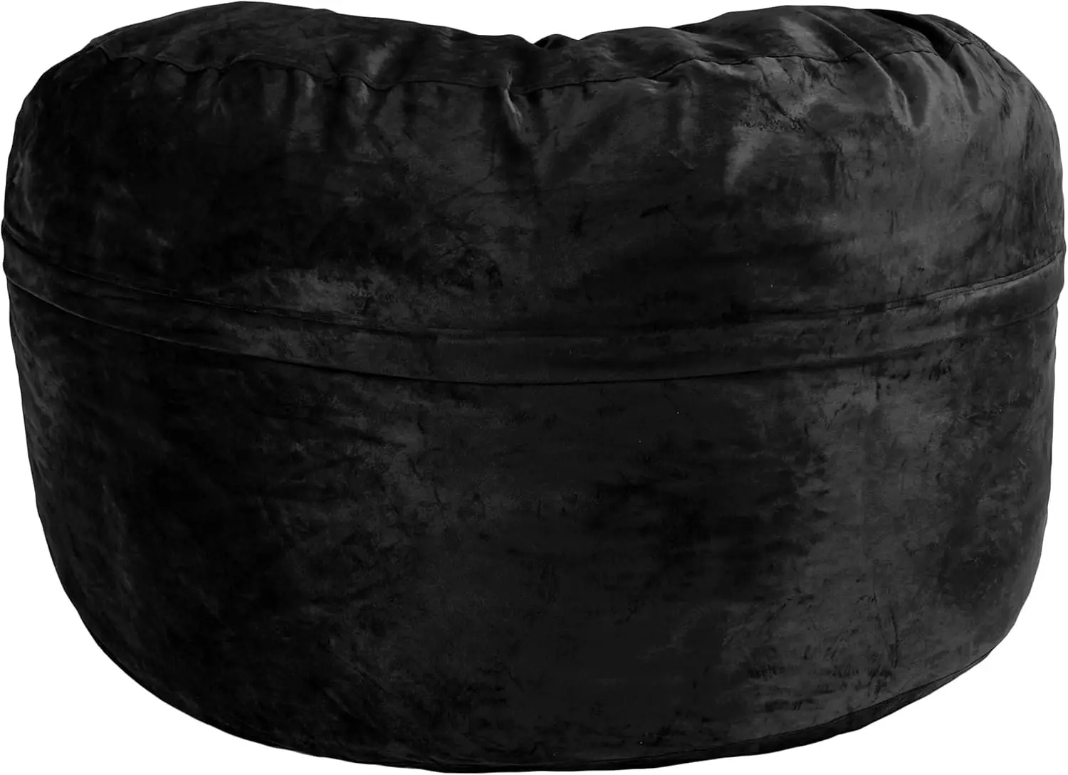 Basics Memory Foam Filled Bean Bag Chair with Microfiber Cover, 5 ft, Black, Solid
