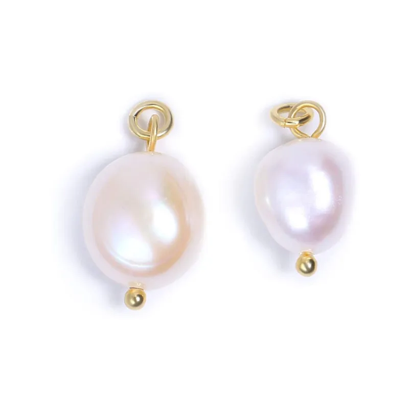 White Baroque Irregular Natural Freshwater Pearl Pendant DIY Accessories for Women 5