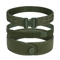 Tactical Belt 3 IN 1 Laser Cut Quick Release Buckle MOLLE Combat Shooting Belt with Inner Belt & Back Support Pad 4