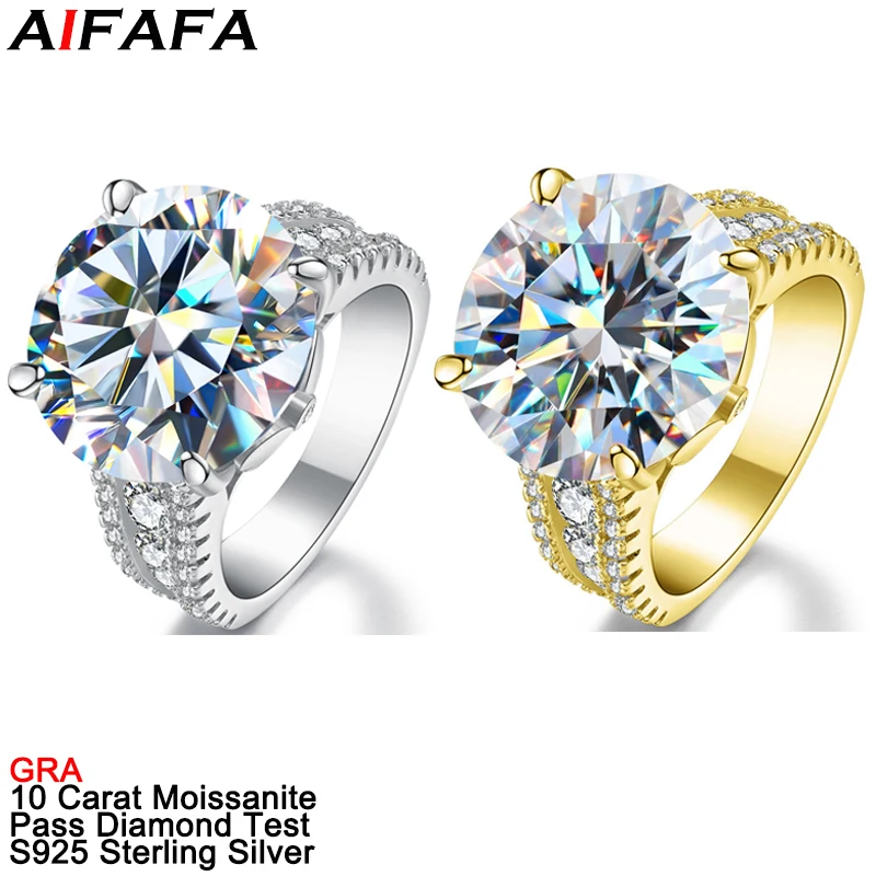 10 Carat Moissanite 925 Sterling Silver Ring main image 0