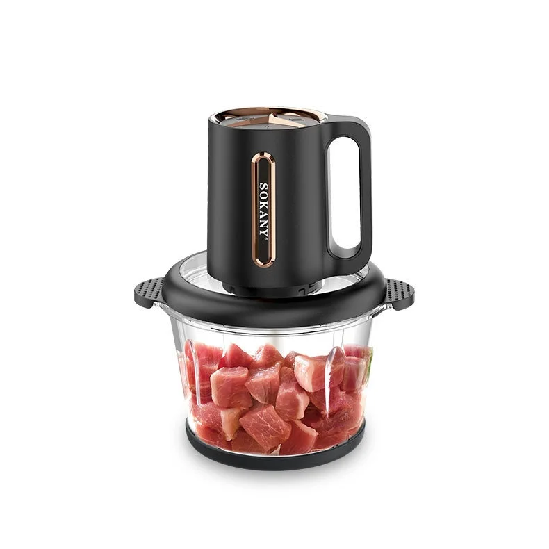 Electric Grinder Home 3L Glass Bowl Vegetable Chopper Meat Mincer Stirring Machine Maker Blender Large Capacity Kitchen Utensils 6