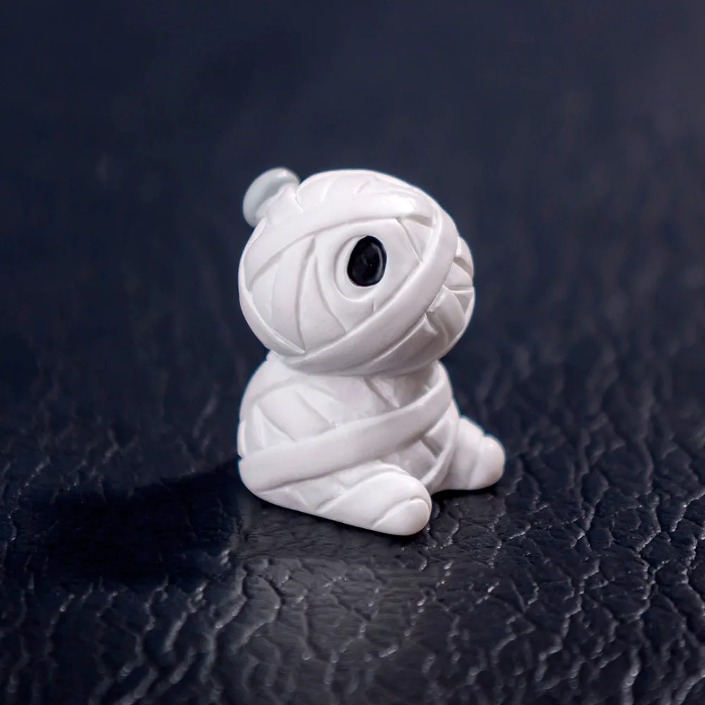 Ghost Mini Pumpkin Resin Doll Bat Black Cat Hallowmas Doll House Accessories Skull Props Halloween Ghost Miniatures Doll House