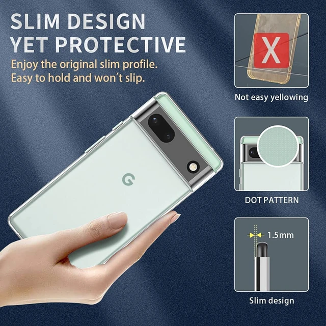 for Google Pixel 7a Case: with [Tempered Glass Screen Protector][Built-in 4  Airbags][Not-Yellowing] Military-Grade Shockproof Protective Phone case