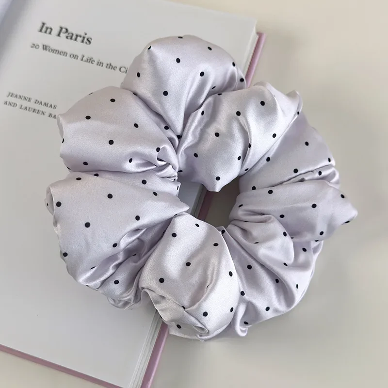 Elegante Haar-scrunchies Mit Pünktchen- Und Blumenmuster Für Damen_voghion.com