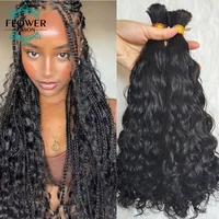 Cheveux en vrac pour tresser les cheveux humains vague lâche tresses cheveux Double dessiné extrémité complète en vrac Extensions de cheveux humains 1/2/3 paquets sans trame 1