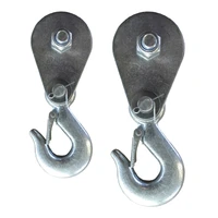 Hoist Block Wire Rope Lifting Pulley Block Towing Wheel with Hook for Winch G5AB 1
