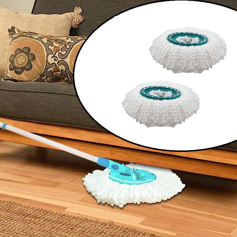 2pcs Replacement Pads Heads Hands-free Rotating Mop Microfiber Cloth For Leifheit Clean Floor Cleaner Pad
