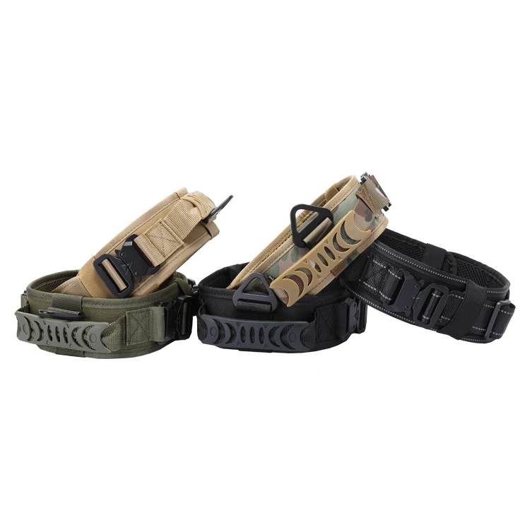 Dog Collar Length Adjustable Nylon Military Dog Collar K9 Training Metal Buckle Handle Dog Collar for German Shepherd Collar