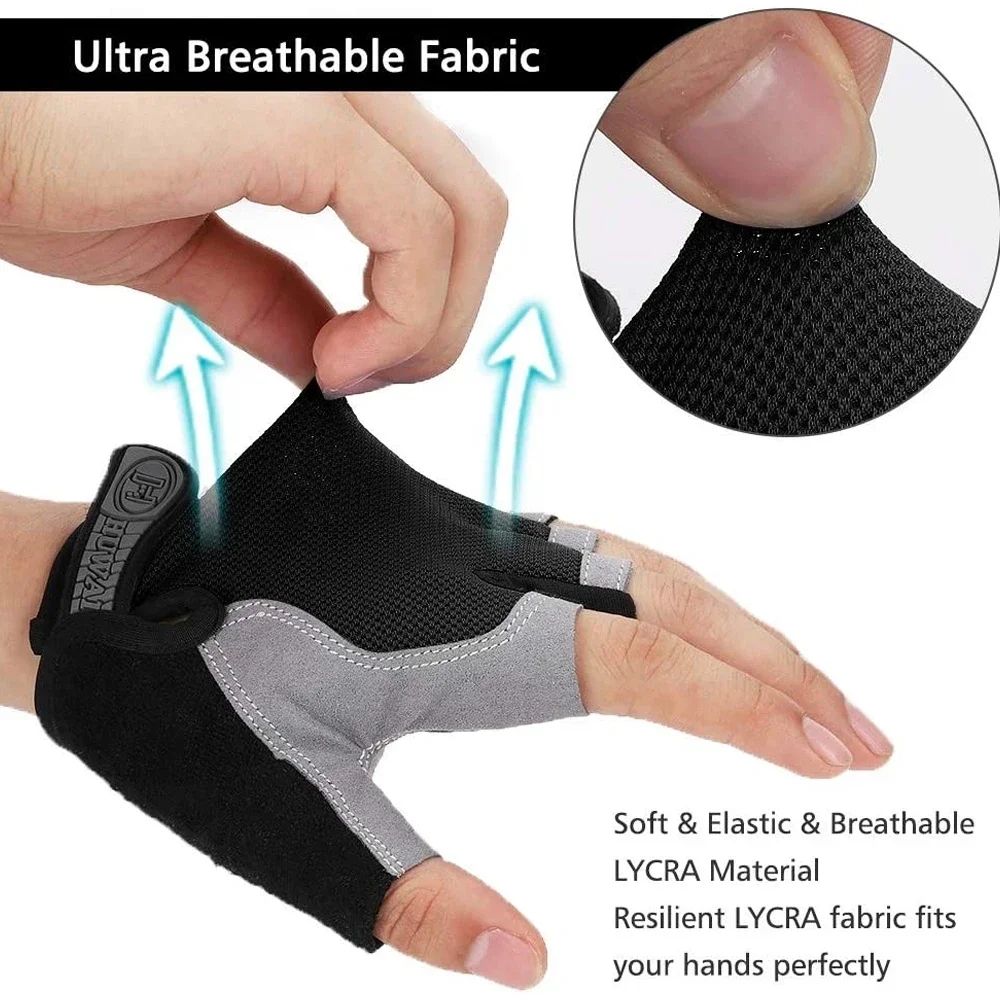 Weightlifti Gym Gloves Fitness Training Fingerless Men Women Bodybuilding Exercise Sports Gloves Cycling Anti Slip Breathable 4