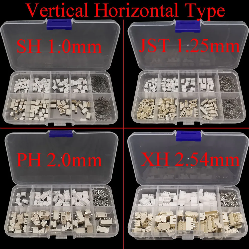 1Box SH 1,0/JST 1,25/ZH 1,5/PH 2,0/XH 2,54 Stecker Buchse Gehäuse Terminal Kit Horizontale Vertikale Pin Header Stecker