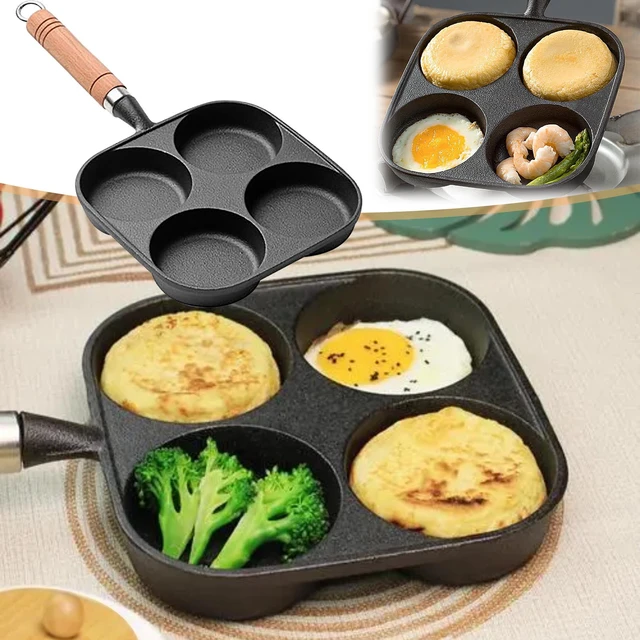 Egg Frying Pan - Non Stick 4-Cup Fried Pan, Aluminum Cooker Pancake for  Breakfast - AliExpress