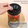 Glass Olive and Pickle Strainer Jar, Olive Container Hourglass Jar with Strainer Flip Pickle Container for Airtight Food Storage 3