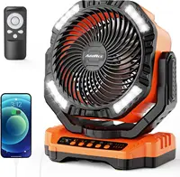 40000mAh Battery Operated Camping Fan, Rechargeable High Velocity Floor Fan, Auto Oscillation Remote Control Timer - Cordless 1