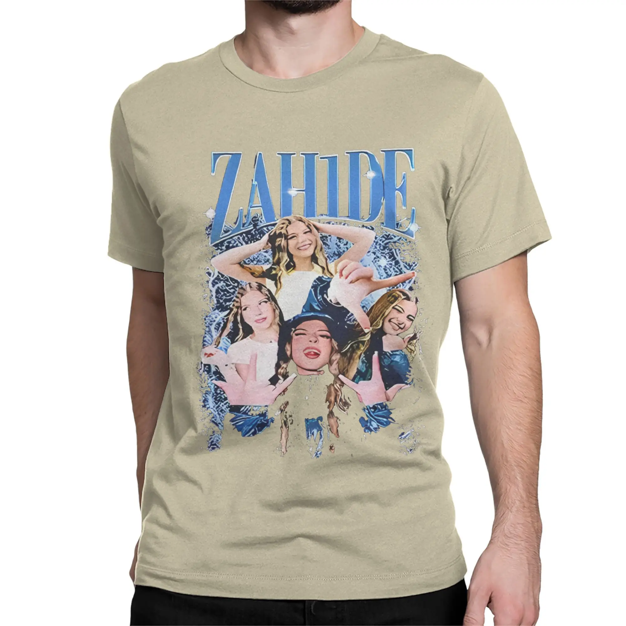 Men T-Shirt Zahide Novelty Pure Cotton Tee Shirt Short
