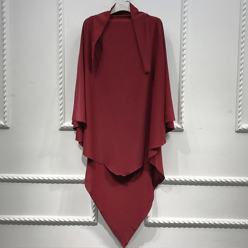Women Hijab Scarf Turkey Muslim Headscarf 3 Layer Solid Color Arabic Shawl Muslim Prayer Jilbab Islam Abaya Ramadan Scarf