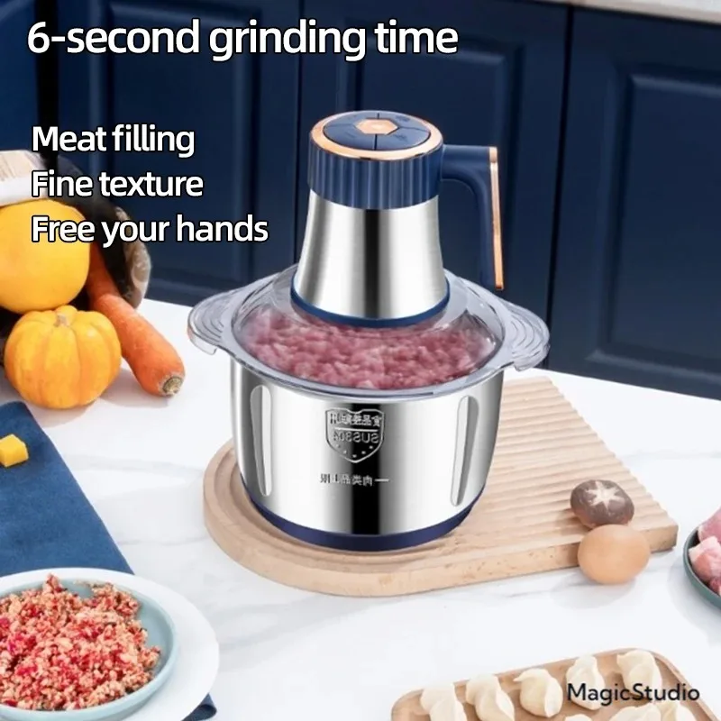 5L Home Electric Stainless Steel Meat Grinder 500W Powerful Vegetable Fruit Food Processor Chopper Slicer Food Grinder 3