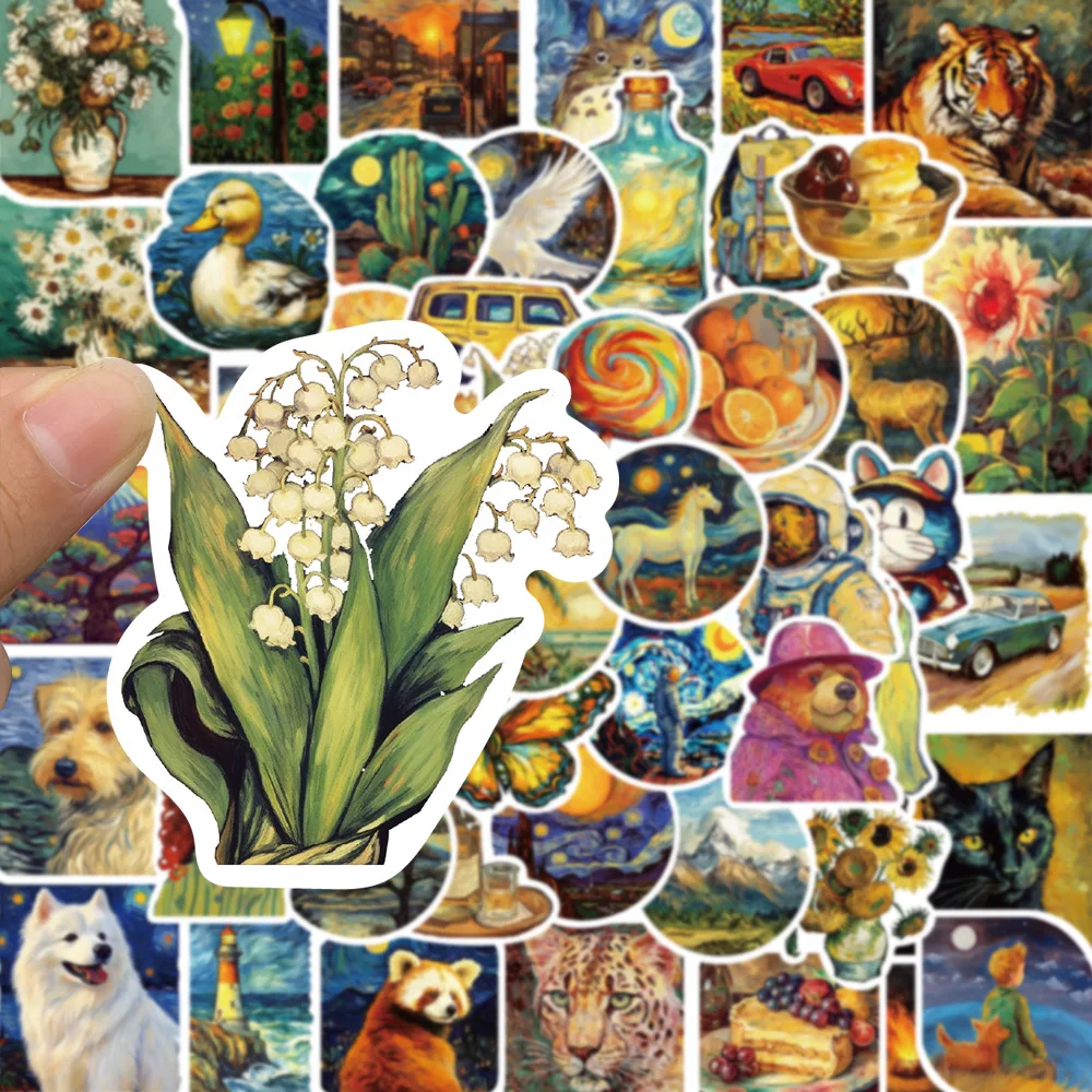 

10/30/50PCS Cute Art Painting Animal Stickers Graffiti Decoration DIY Notebook skateboard Suitcase Phone Fridge Car Kid Sticker