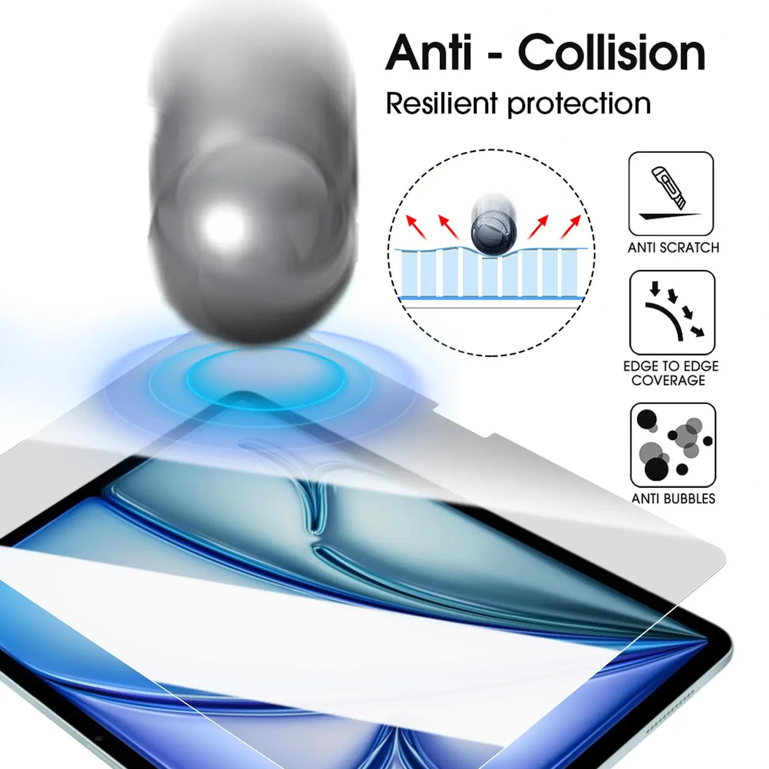 Shatterproof Tempered Glass Screen Protectors for iPad Air - Easy Installation, Ultimate Protection Film