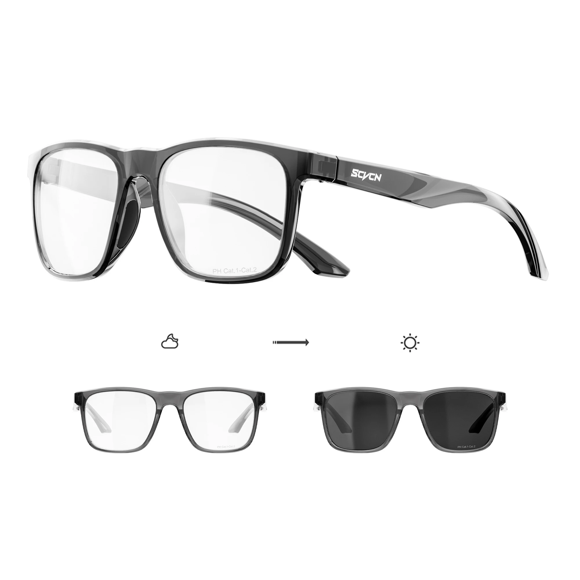 UV400 Photochromic Sunglasses for Outdoor Sports and Fashion