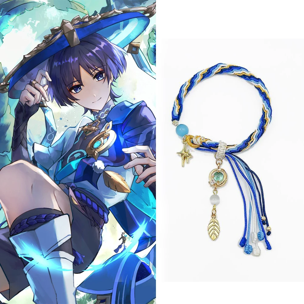 

Браслет для косплея игры Genshin Impact, Браслет-кулон в виде веревочной цепочки в стиле унисекс, украшения, подарочные аксессуары