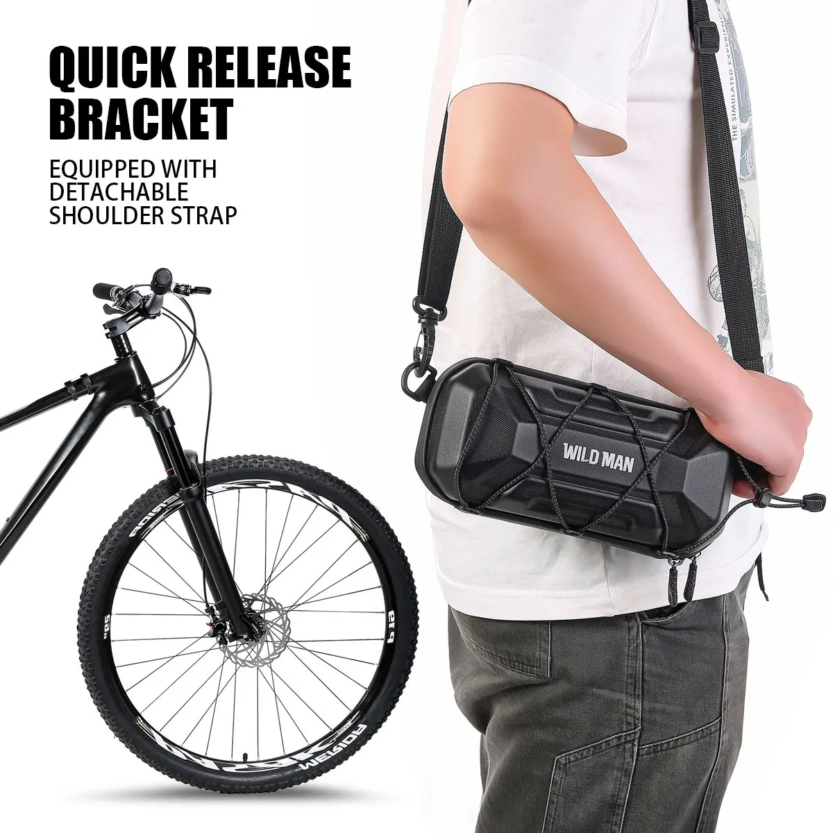 WILD MAN クイックリリース 防雨 自転車ハンドルバーバッグ 自転車