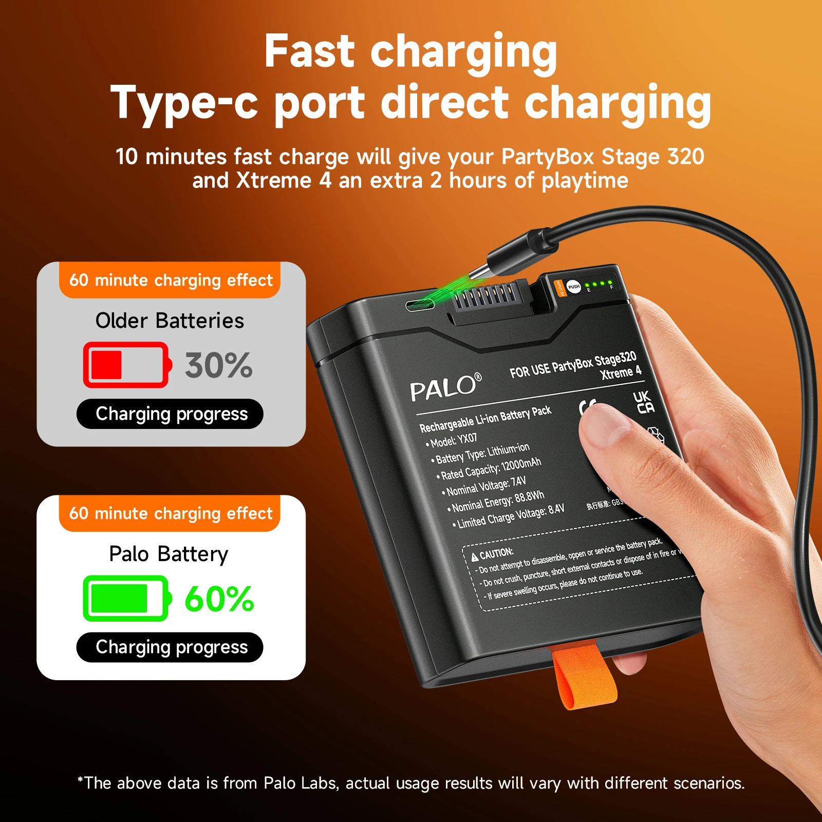 JBL Xtreme 4 PartyBox Stage 320用交換バッテリー 12000mAh、JBL