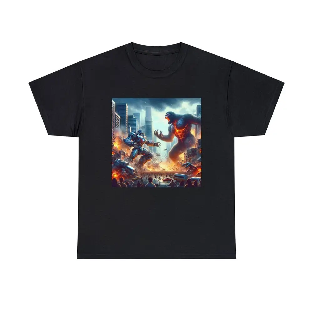 Футболка унисекс с графическим принтом «робот против Primal Ape»