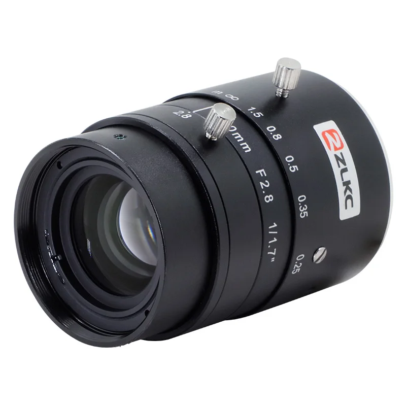 ZLKC 50mm 카메라 렌즈 1/1.7인치 C-마운트 머신 비전 렌즈 F2.8 수동 아이리스 12MP 고해상도 fa 산업용 렌즈