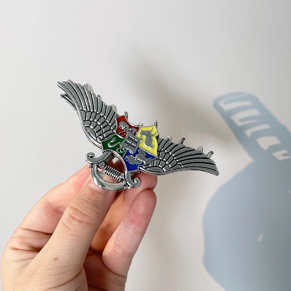 Hair Clip Harry Potter Hogwarts Vintage College Badge Women Head Accessories Movie Periphery