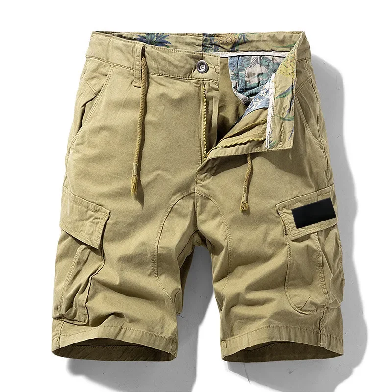 

24SS New Loose Casual Cargo Shorts Military Zipped Pocket Pants Classic Compass Armband Embroidered Men Shorts Mens Clothing