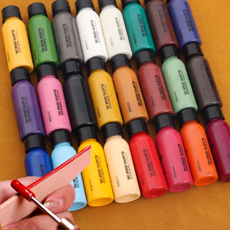 Professional Leather Edge Paint - 24 Vibrant Colors for Crafting and Finishing