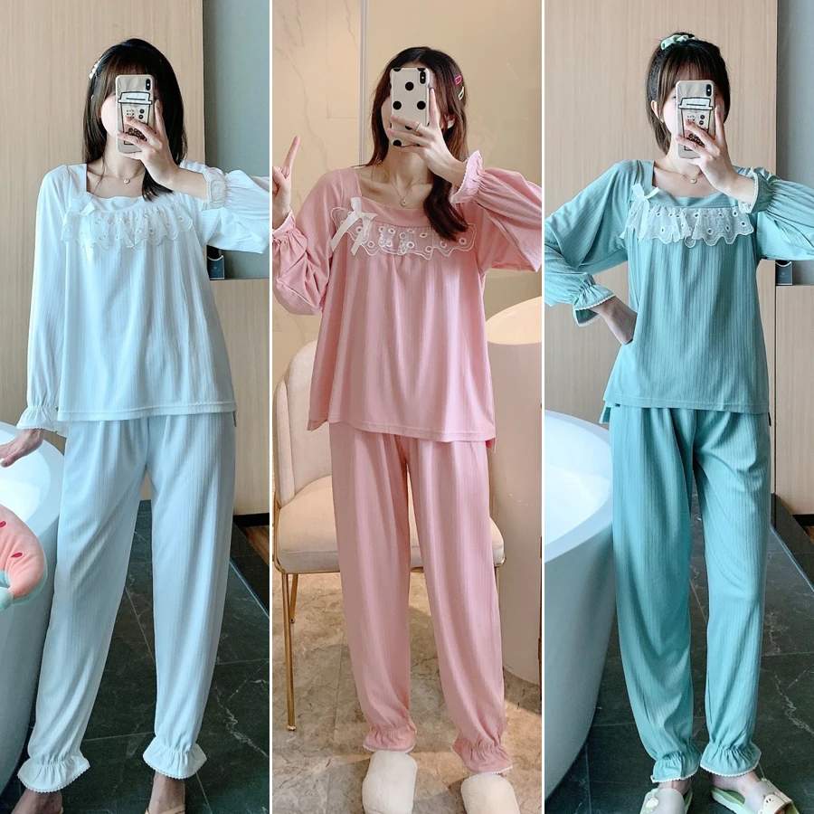 

Confinement Clothing Spring Autumn Postpartum Pajamas Set Long Sleeve Pregnant Women Breastfeeding Pyjamas Homewear Pregnancy