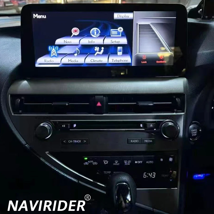 Navegación estéreo GPS 360 incorporado para LEXUS RX350 RX270 RX300 2009-2014 CarPlay 12,3 pulgadas Android 14 pantalla BT RHD DSP Radio de coche 1