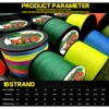 16 Strands Braided Fishing Line Super Strong 25 40 80 100 125 140 161 200LBS X-wire Core 100M-1000M Multifilament 0.16mm-0.8mm 2