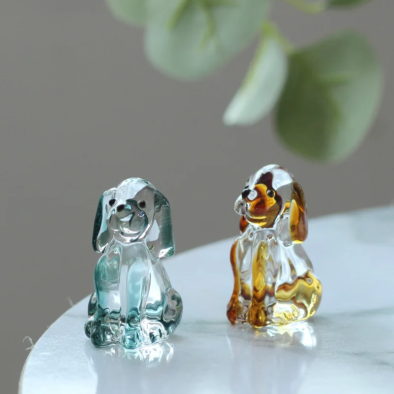 クリスタルガラス 犬の置物 透明 約8cm クリスタルガラス 犬の置物 透明 約8cm