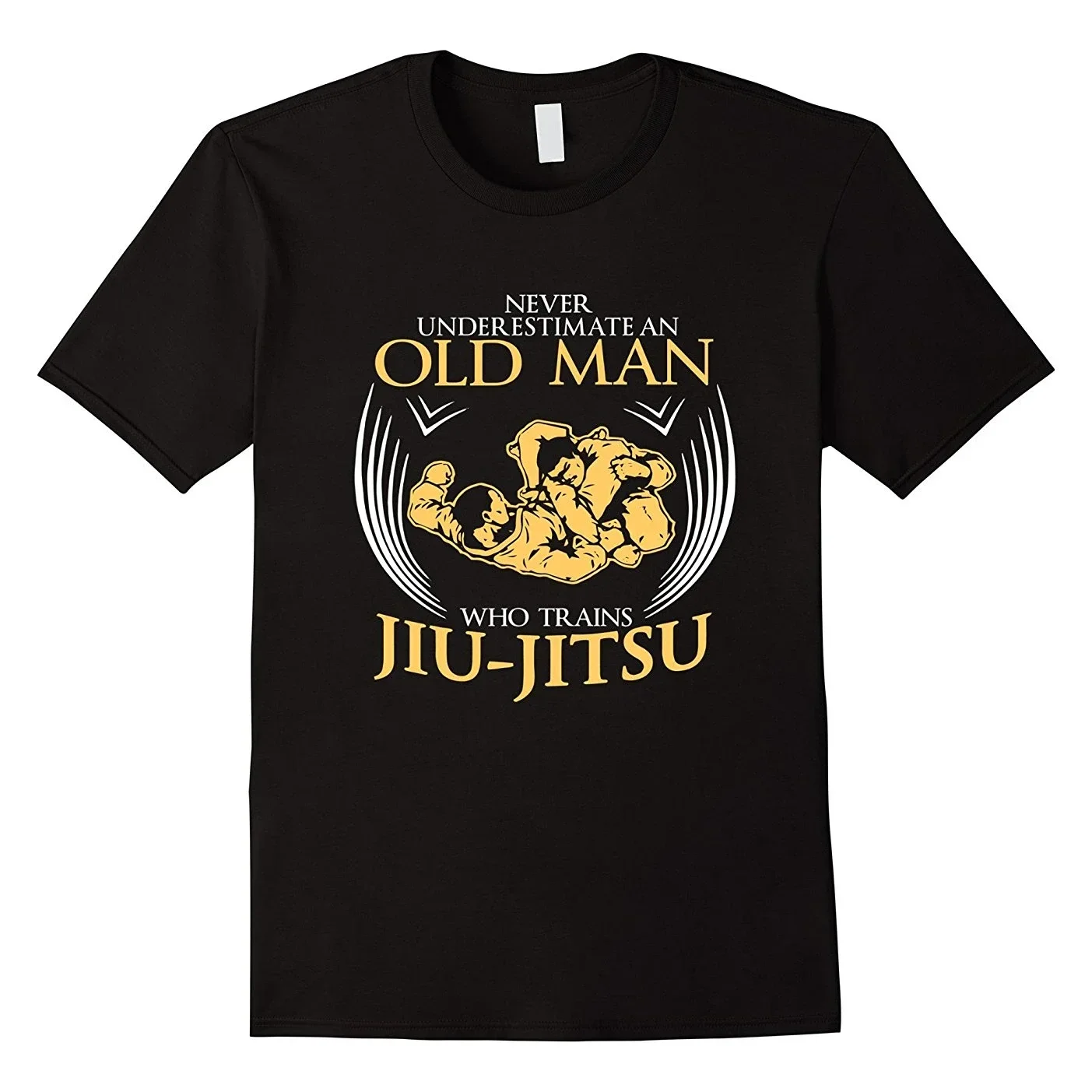 

Old Man Trains Jiu Jitsu Funny Brazilian Jiu-Jitsu T Shirt. New 100% Cotton Short Sleeve O-Neck T-shirt Casual Mens Top