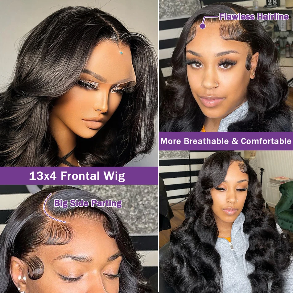 30 Inch Body Wave Lace Front Wig 13x4 360 Full Lace Wig Human Hair Pre Plucked 13x6 Hd Transparent Lace Frontal Wigs For Women