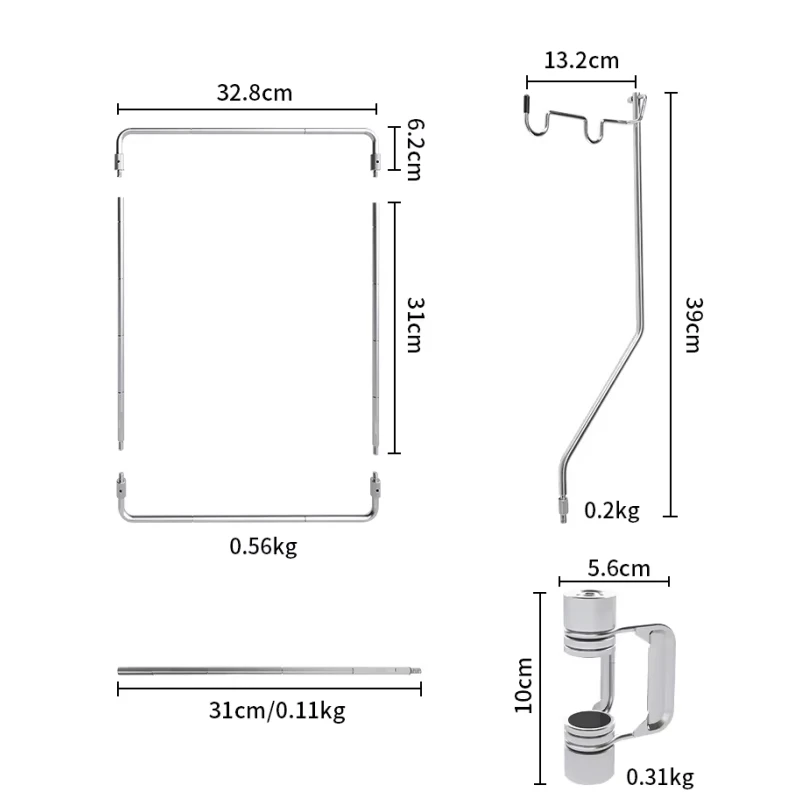 IGT Light Stand Hanger Outdoor Space Expansion Camping Small Light Pole Bracket Stainless Steel Desktop Bracket