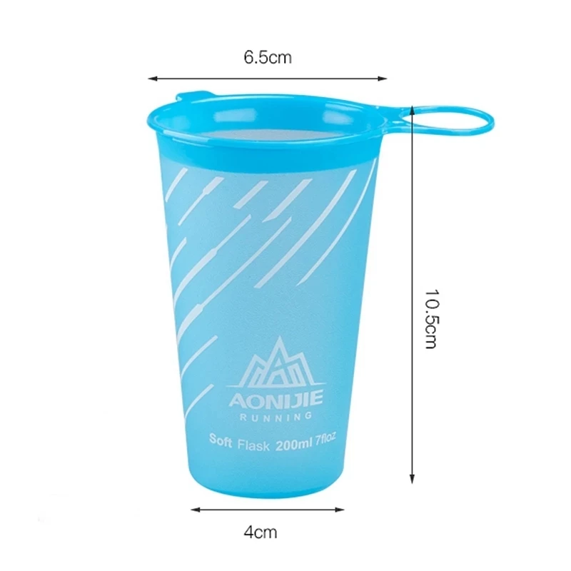 AONIJIE Sports Water Bottle Running Soft Water Cup Drinking Bottle Fold Portable Marathon Running Cycling Gym 200ML